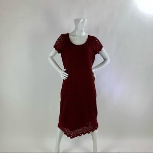 Women’s 14 Patterned ROZ & ALI Short Short Sleeve Midi Dress